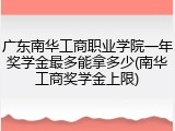 广东南华工商职业学院一年奖学金最多能拿多少(南华工商奖学金上限)