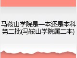 马鞍山学院是一本还是本科第二批(马鞍山学院属二本)