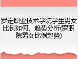 罗定职业技术学院学生男女比例如何，趋势分析(罗职院男女比例趋势)