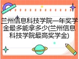 兰州信息科技学院一年奖学金最多能拿多少(兰州信息科技学院最高奖学金)