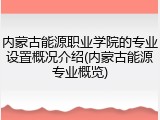 内蒙古能源职业学院的专业设置概况介绍(内蒙古能源专业概览)