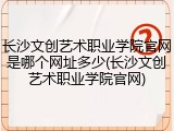 长沙文创艺术职业学院官网是哪个网址多少(长沙文创艺术职业学院官网)