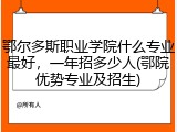 鄂尔多斯职业学院什么专业最好，一年招多少人(鄂院优势专业及招生)