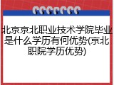 北京京北职业技术学院毕业是什么学历有何优势(京北职院学历优势)