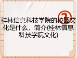 桂林信息科技学院的校园文化是什么，简介(桂林信息科技学院文化)