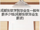 成都东软学院毕业生一般年薪多少钱(成都东软毕业生薪资)