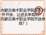 内蒙古美术职业学院是否对外开放，让进去参观吗？(内蒙古美术职业学院开放参观？)