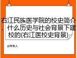 右江民族医学院的校史简介，什么历史与社会背景下建校的(右江医校史背景)