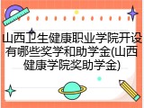 山西卫生健康职业学院开设有哪些奖学和助学金(山西健康学院奖助学金)