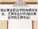 烟台黄金职业学院有哪些专业，王牌专业分析(烟台黄金学院王牌专业)