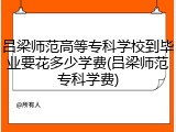 吕梁师范高等专科学校到毕业要花多少学费(吕梁师范专科学费)