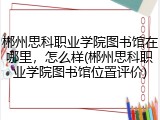 郴州思科职业学院图书馆在哪里，怎么样(郴州思科职业学院图书馆位置评价)