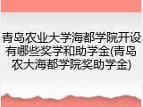 青岛农业大学海都学院开设有哪些奖学和助学金(青岛农大海都学院奖助学金)