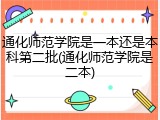 通化师范学院是一本还是本科第二批(通化师范学院是二本)