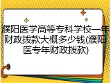 濮阳医学高等专科学校一年财政拨款大概多少钱(濮阳医专年财政拨款)