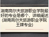 湖南高尔夫旅游职业学院最好的专业是哪个，详细阐述(湖南高尔夫旅游职业学院王牌专业)