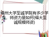 福州大学至诚学院有多少学生，师资力量如何(福大至诚规模师资)
