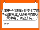天津电子信息职业技术学院毕业生就业大致去向如何(天津电子就业去向)