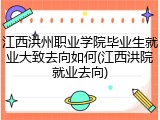 江西洪州职业学院毕业生就业大致去向如何(江西洪院就业去向)