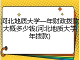 河北地质大学一年财政拨款大概多少钱(河北地质大学年拨款)