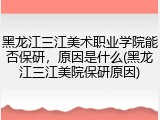 黑龙江三江美术职业学院能否保研，原因是什么(黑龙江三江美院保研原因)