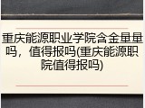 重庆能源职业学院含金量量吗，值得报吗(重庆能源职院值得报吗)