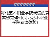 河北艺术职业学院就读的真实感觉如何(河北艺术职业学院就读体验)