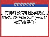云南特殊教育职业学院的思想政治教育怎么样(云南特教思政评价)