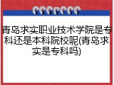 青岛求实职业技术学院是专科还是本科院校呢(青岛求实是专科吗)