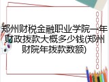 郑州财税金融职业学院一年财政拨款大概多少钱(郑州财院年拨款数额)