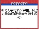 湖北大学有多少学生，师资力量如何(湖北大学师生规模)