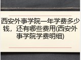 西安外事学院一年学费多少钱，还有哪些费用(西安外事学院学费明细)