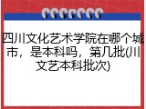 四川文化艺术学院在哪个城市，是本科吗，第几批(川文艺本科批次)
