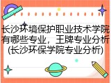 长沙环境保护职业技术学院有哪些专业，王牌专业分析(长沙环保学院专业分析)
