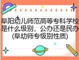 阜阳幼儿师范高等专科学校是什么级别，公办还是民办(阜幼师专级别性质)