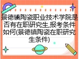 景德镇陶瓷职业技术学院是否有在职研究生,报考条件如何(景德镇陶瓷在职研究生条件)