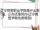 辽宁商贸职业学院是什么级别，公办还是民办(辽宁商贸学院性质级别)