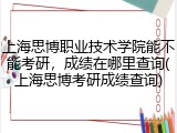 上海思博职业技术学院能不能考研，成绩在哪里查询(上海思博考研成绩查询)