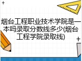 烟台工程职业技术学院是一本吗录取分数线多少(烟台工程学院录取线)
