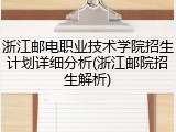 浙江邮电职业技术学院招生计划详细分析(浙江邮院招生解析)