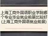 上海工商外国语职业学院哪个专业毕业就业前景比较好(上海工商外国语就业前景)