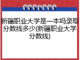 新疆职业大学是一本吗录取分数线多少(新疆职业大学分数线)
