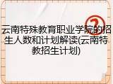 云南特殊教育职业学院的招生人数和计划解读(云南特教招生计划)