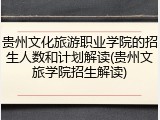 贵州文化旅游职业学院的招生人数和计划解读(贵州文旅学院招生解读)