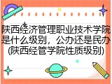 陕西经济管理职业技术学院是什么级别，公办还是民办(陕西经管学院性质级别)