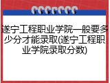 遂宁工程职业学院一般要多少分才能录取(遂宁工程职业学院录取分数)