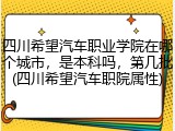 四川希望汽车职业学院在哪个城市，是本科吗，第几批(四川希望汽车职院属性)