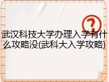 武汉科技大学办理入学有什么攻略没(武科大入学攻略)