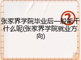 张家界学院毕业后一般能干什么呢(张家界学院就业方向)