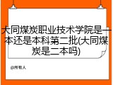 大同煤炭职业技术学院是一本还是本科第二批(大同煤炭是二本吗)